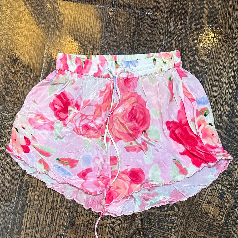 Floral Pink Sheer Shorts
